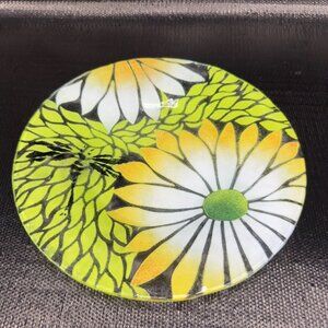 Sydenstricker Hand Made Round Dish Plate Multicolored Floral Pattern Signed 8.5”
